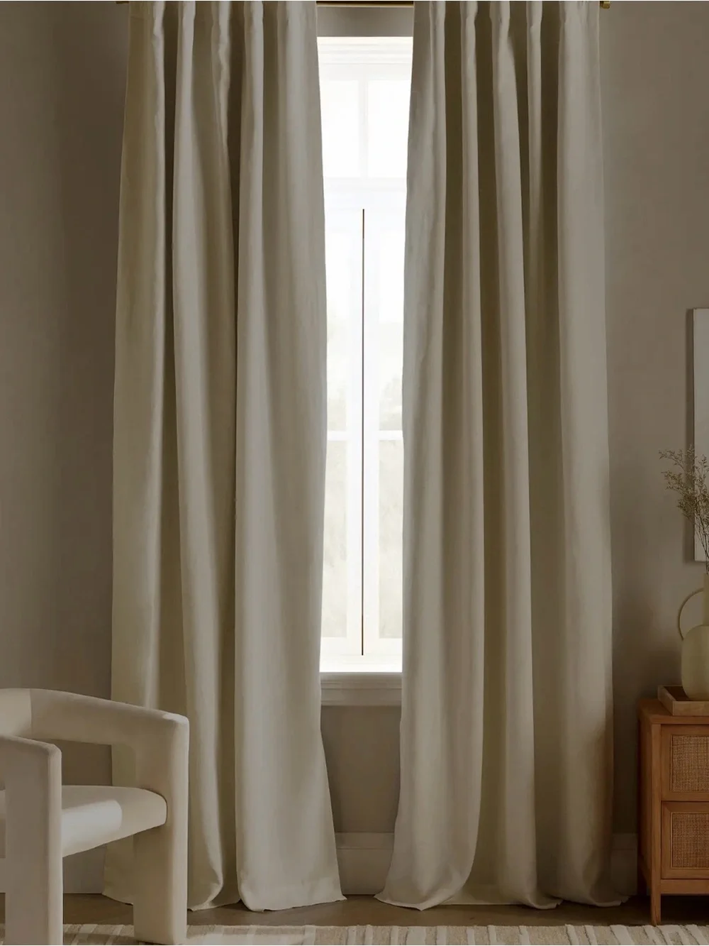 NWOT 96x84 European Linen Room Darkening Panel in Ivory - Each Panel $144